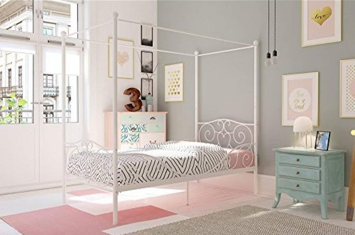 dhp-canopy-bed-with-sturdy-bed-frame