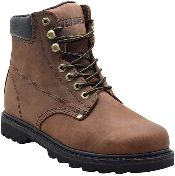 EVER BOOTS Tank Men's Soft Toe Oil Full Grain Leather Work Boots Construction Rubber Sole